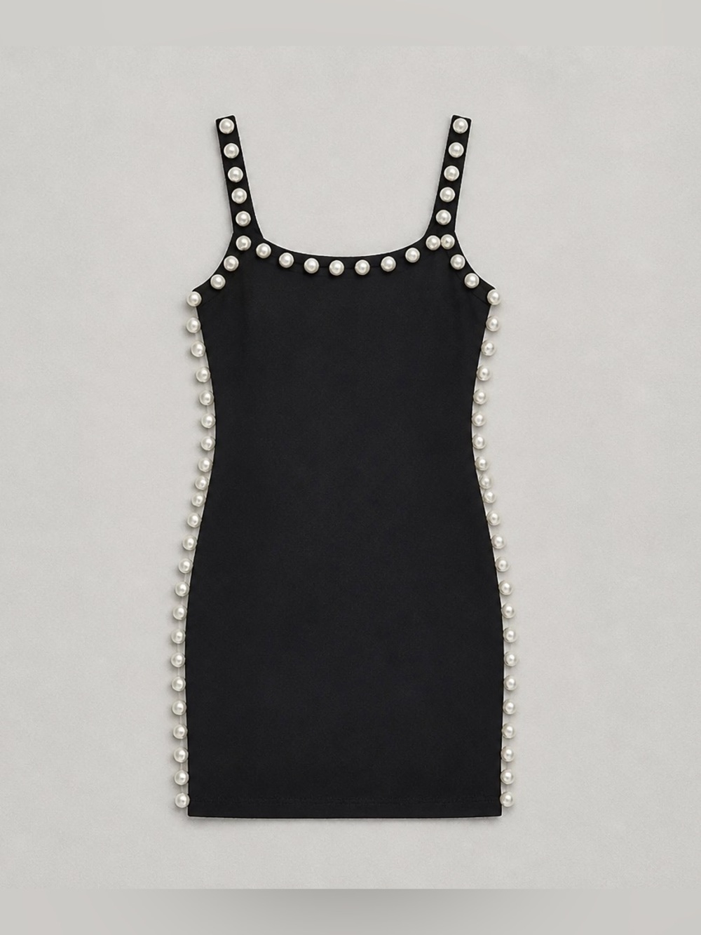 Forever 21 Black Mini Dress with Pearl Trim